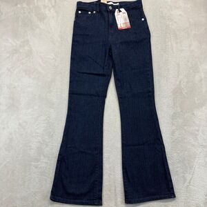 Levi's Girls Jeans 14 Reg 726 Flare Dark Blue High Rise Stretch Slim Thigh Denim